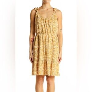 Banana Republic Yellow Patterned Sleeveless Summer Dress - Size XS